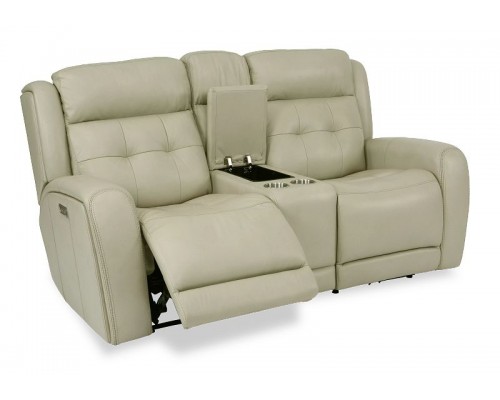 Grant Power Reclining Loveseat with Console and Power Headrests